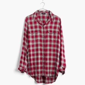 Madewell ex-boyfriend shirt in fairfax plaid, S